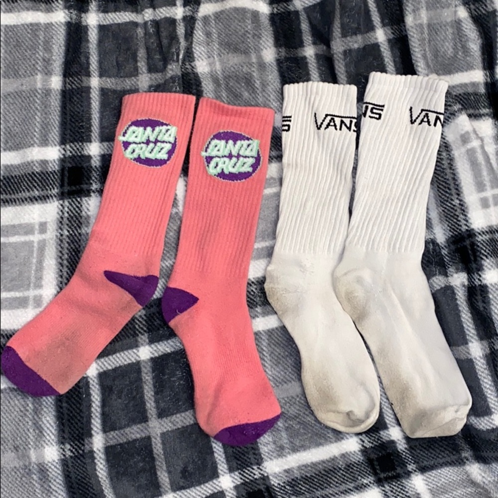 Vans socks and Santa Cruz socks